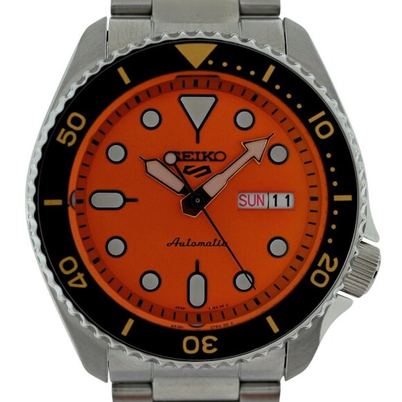 Seiko 42mm Men's Sport Auto Orange Dial 4R36-07G0 Stainless Steel - Picture 7 of 7